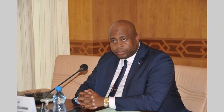 Le Ministre du Tourisme Pascal Houangni Ambouroué, devant les honorables députés ce matin.