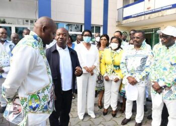 Visite du DCP Ali Bongo Ondimba à la maison du Parti