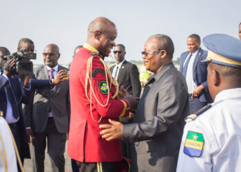 Le président Umaru  Sissoco EMBALO en visite à Libreville depuis hier