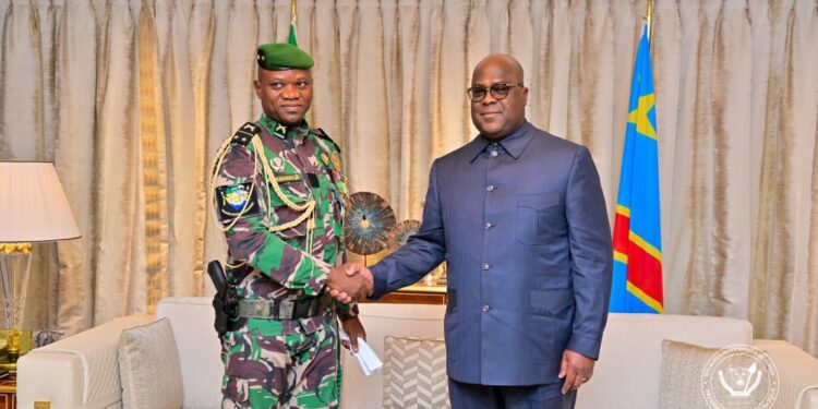 Brice clotaire Oligui Nguema à la cérémonie d’investiture de Felix AntoineTshisekedi